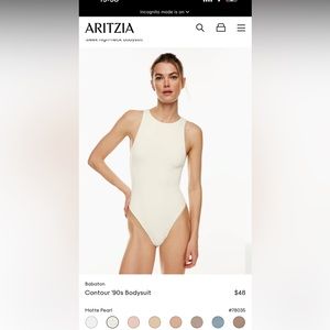 Aritzia Contour 90s Bodysuit Matte Pearl